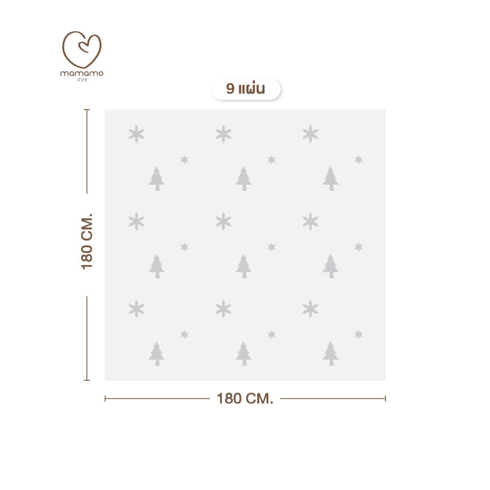 แผ่นรองคลาน จิ๊กซอว์ MAMAMO ชุด CHRISTMAS COLLECTION ลาย WHITE CHRISTMAS เซต 9 แผ่น เกรดพรีเมี่ยม หนา 1.4 CM. พร้อมขอบปิด พร้อมส่ง_6